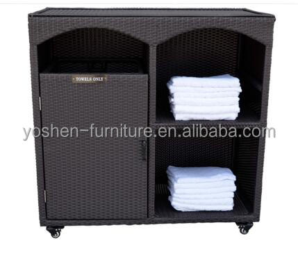 Armoire à serviettes de piscine Résistant à l'eau Serveur de serviettes sans roues Organisateur de stockage à la piscine 3