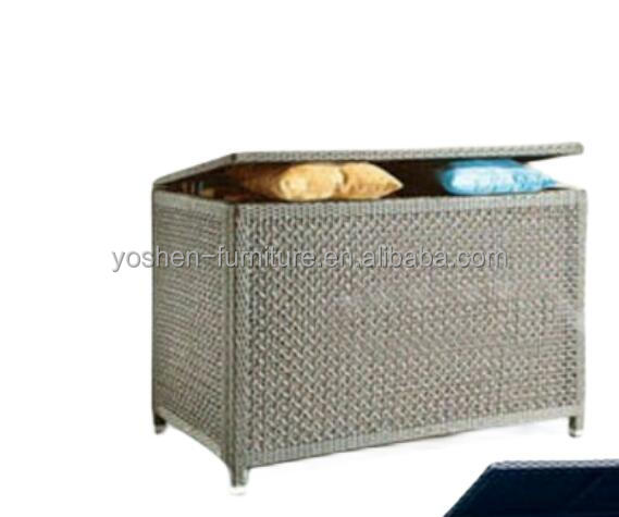Décoration de piscine extérieure Coffret de rangement de jardin en résine de vigne élégant Boîtes de rangement en rotin et rangement de patio 0